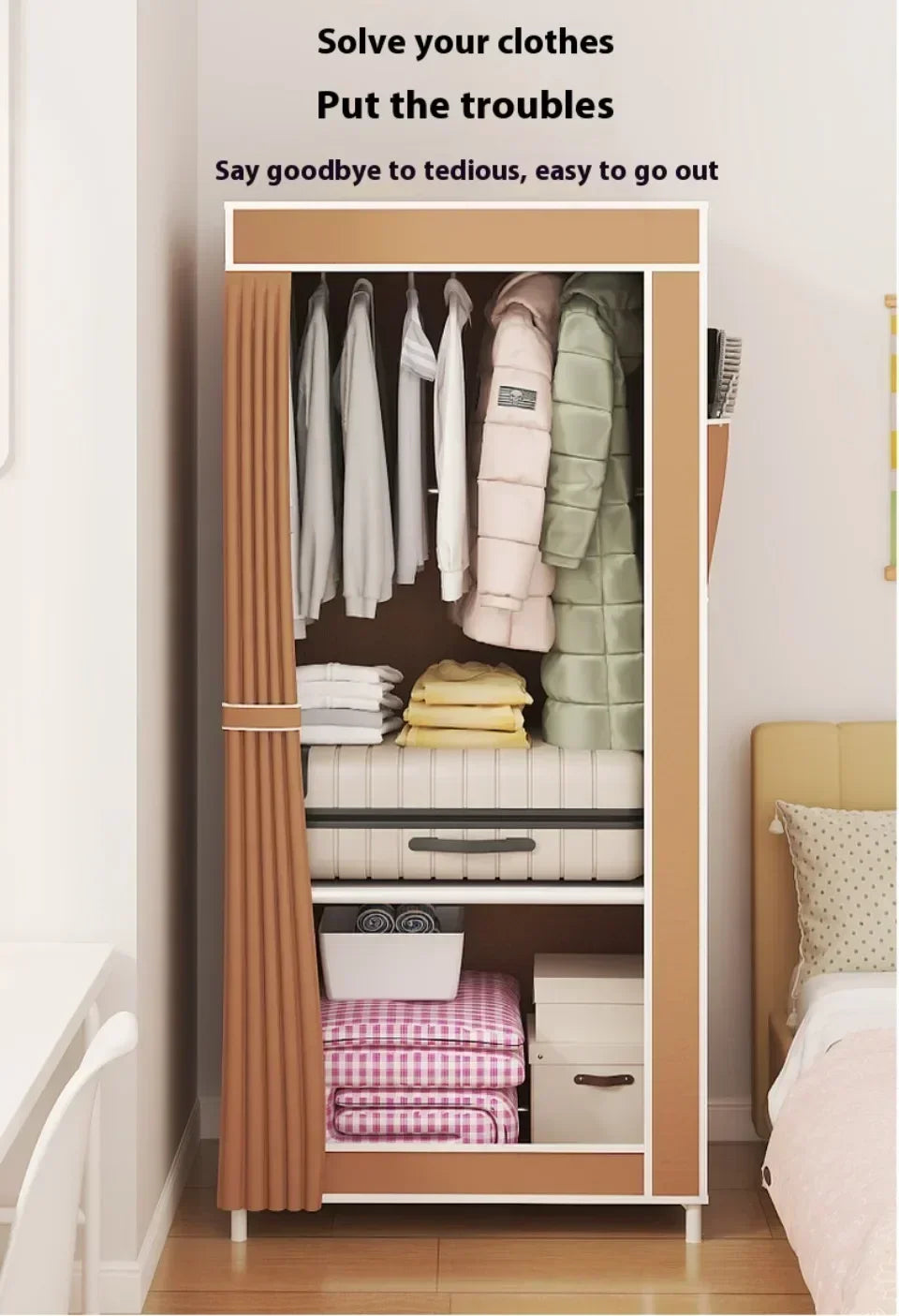 Minimalist Foldable Wardrobe Plastic Storage Cabinet Room Furniture Cheap Bedrooms Wardrobes Closet Armable Home Storage Rack - Buy online at  Vibe In Cart.