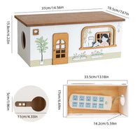 Wooden Rectangle Storage Box for Desktop Cord Organization