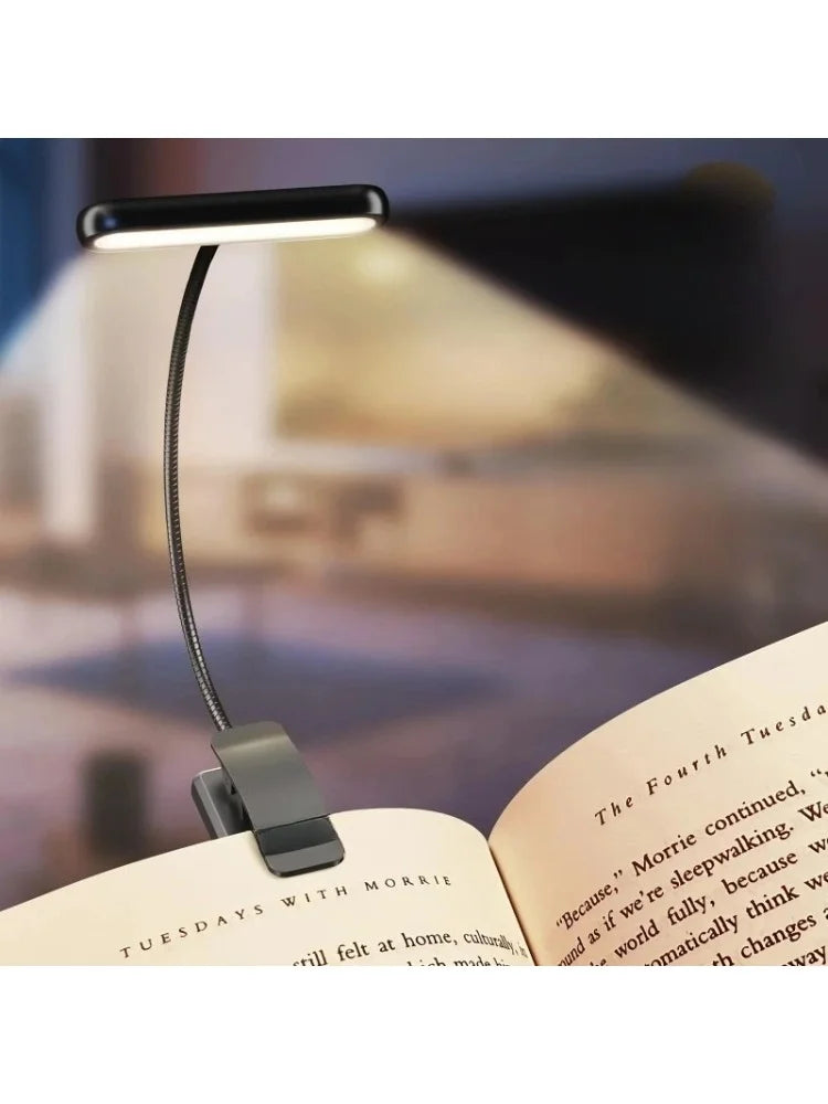 LED Book Light Reading Light Eye Caring Clip-on USB Rechargeable Dimmable Light Lamp Adjustable Flexible Night Reading Lamp - Buy online at  Vibe In Cart.