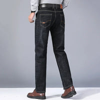 Men's Straight Leg Stretch Denim Jeans for Casual Wear