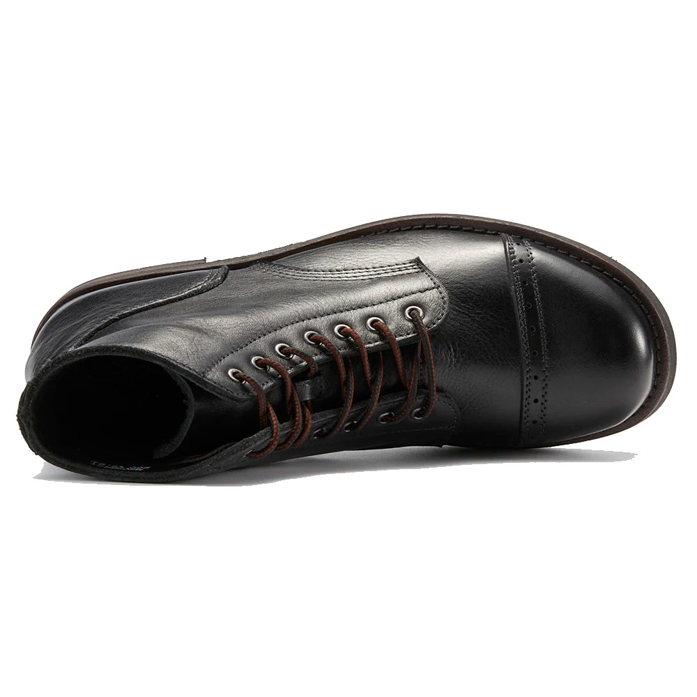 2024 Luxury Classy Handmade Precision Stitch Wear-Resistant Casual Boots Men Genuine Leather Shoes Combat Boots - Buy online at  Vibe In Cart.