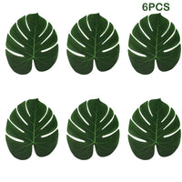 Artificial Tropical Palm Leaves with Golden Stems for Decoration