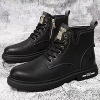 Fashionable versatile spring autumn new high top men's shoes casual comfortable men's shoes trendy retro simple warm short boots - Buy online at  Vibe In Cart.