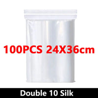 100 Piece Clear Plastic Zipper Storage Bags for Jewelry and Food