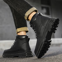 Leather Ankle Boots Stylish Walking Shoes Outdoor Men Casual Footwear Winter Plush Snow Boots New Trendl Mens High Top Shoes - Buy online at  Vibe In Cart.