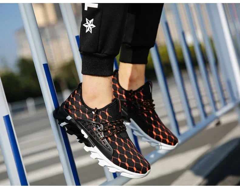Men's Casual Canvas Sports Shoes With Checkered Pattern