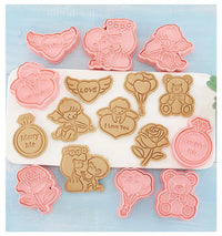 8-Piece Plastic 3D Cookie Cutters Set with Cartoon Designs