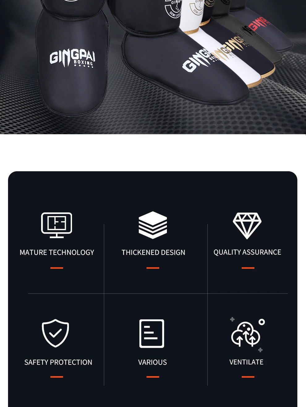 High-Quality PU Leather Boxing Shin Guards Ankle Support Protector MMA Muay Thai Training Leg Warmers Light Kicking Shin Pads - Buy online at  Vibe In Cart.