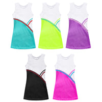 Kids Girls Tennis Golf Sport Sundress Summer Yoga Outdoor Sport Sleeveless Dress for Tennis Golf Badminton Cheerleading Dance