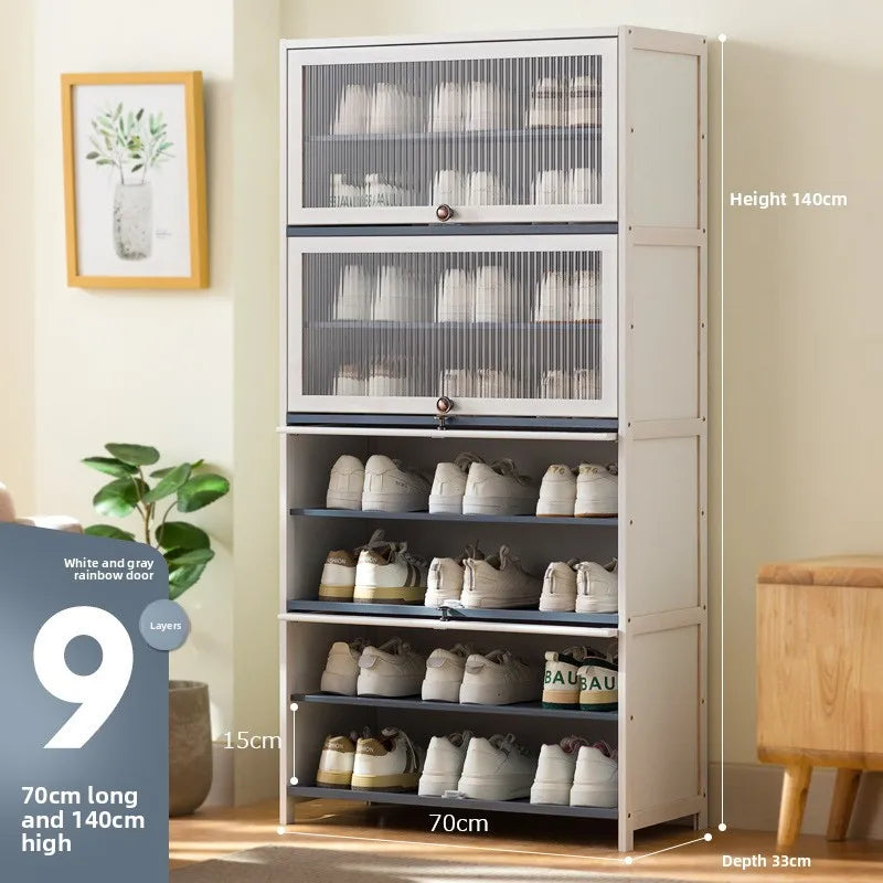 Multi-Layer Shoe Cabinet with Dustproof Large-Capacity Design