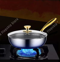316 Stainless Steel Frying Pan Wok Non-stick Cooking Honeycomb Steak Gas Stove Pot Induction General Saucepan Kitchen Cookware - Buy online at  Vibe In Cart.