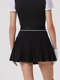 Spring Women High Waist Pleated Skirt Golf Tennis High-end Fashion New Sports Skort with Inner Shorts Ladies Golf Wear