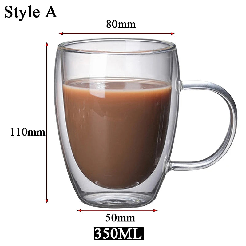 5 Sizes Double Wall Insulated Glass Cup Clear Espresso Coffee Mugs Handmade Beer Mug Tea Milk glass Whiskey Glass Cups Drinkware - Buy online at  Vibe In Cart.