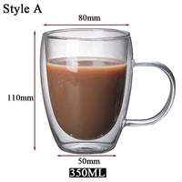 5 Sizes Double Wall Insulated Glass Cup Clear Espresso Coffee Mugs Handmade Beer Mug Tea Milk glass Whiskey Glass Cups Drinkware - Buy online at  Vibe In Cart.