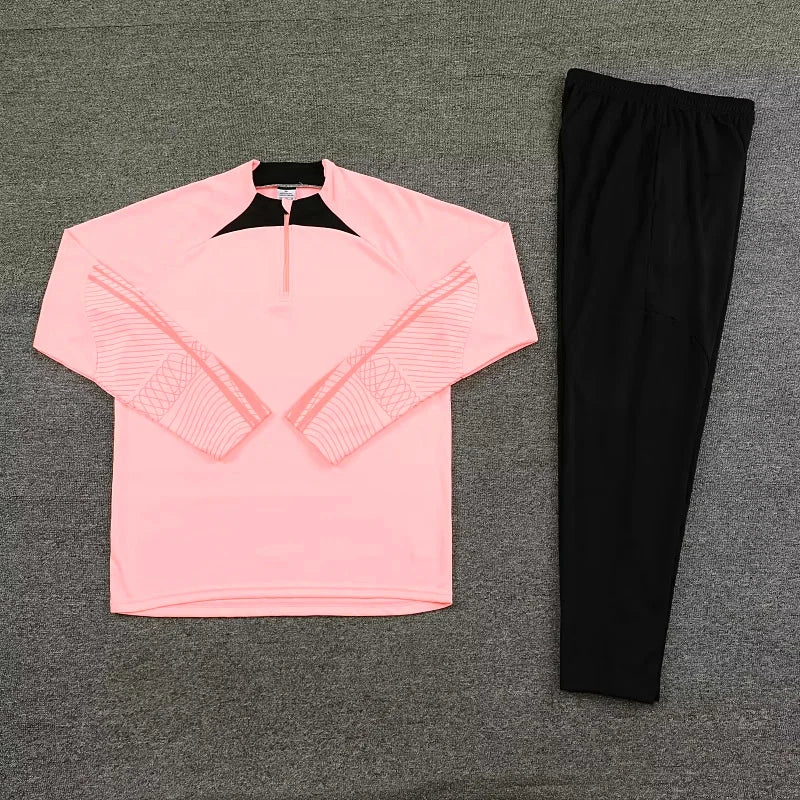 Long Sleeve Polyester Football Tracksuit Set for Men with Jacket and Pants