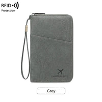 RFID Blocking Polyurethane Passport Holder with Zipper