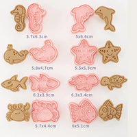 8-Piece Plastic 3D Cookie Cutters Set with Cartoon Designs