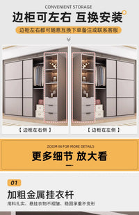 New Luxury Wardrobe Drawers Wooden Sliding Doors Gray Organization Wardrobe Modern Storage Kleiderschrank Bedroom Furniture - Buy online at  Vibe In Cart.