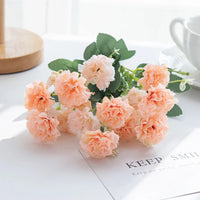 5 Forks 15 Heads Artificial Flowers Small Carnation Festival Wreath Accessories Home Living Room Table Bonsai Wedding Decoration - Buy online at  Vibe In Cart.