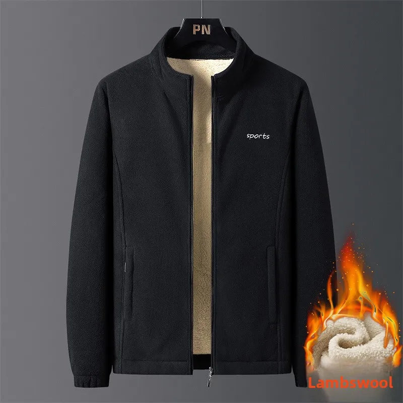 Winter Outdoor Fishing Leisure Windproof Thick Lamb Wool Jacket Comfortable Warm Breathable Men's Stand Up Collar Cotton Jacket - Buy online at  Vibe In Cart.