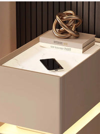 Creative 25cm Smart Bedside Table with Sensor Light Nordic Style Storage Cabinet Bedroom Nightstand with Wireless Charging - Buy online at  Vibe In Cart.