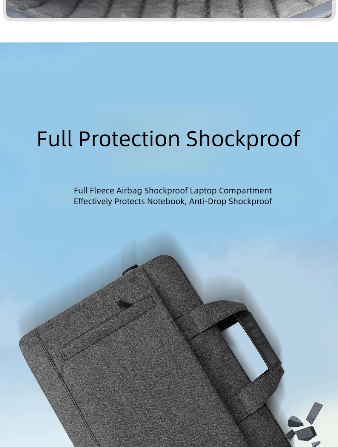 Unisex Zipper Canvas Laptop Briefcase for 13.3-17 Inch Laptops