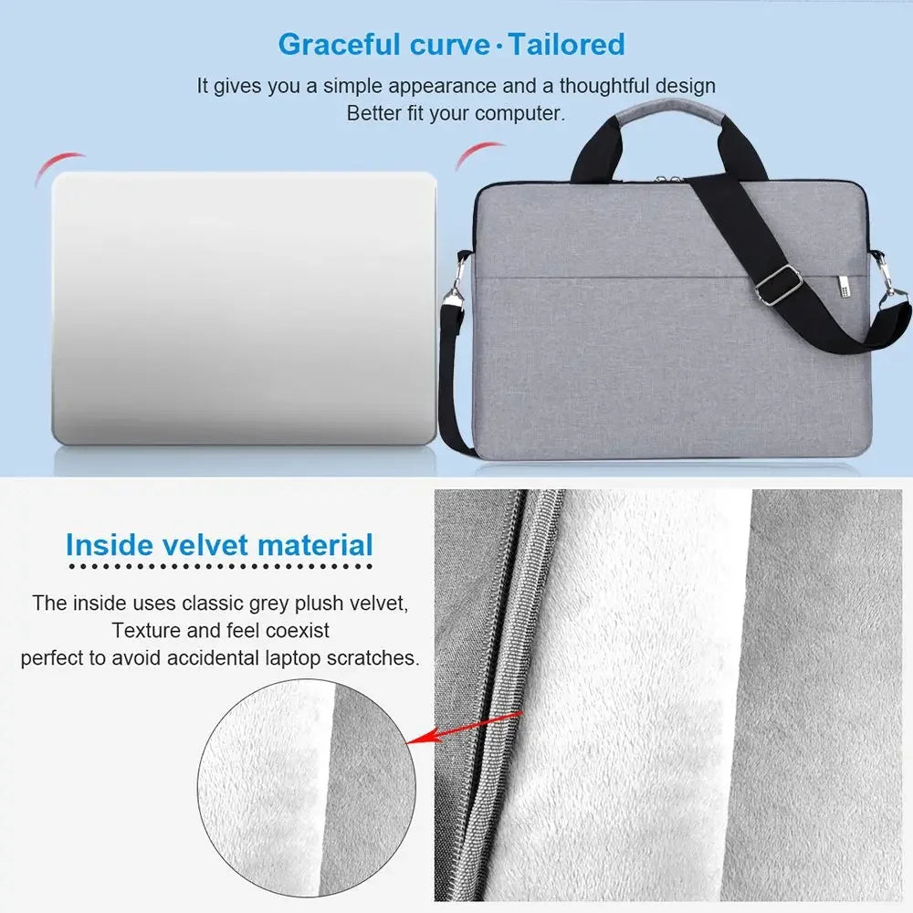 Polyester Laptop Sleeve Case With Zipper For 13.3 To 15.6 Inch Laptops