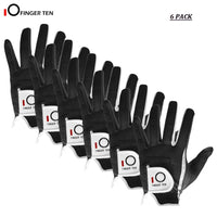 Men's Performance Mesh Golf Gloves 6 Pack in Black, Gray, Green
