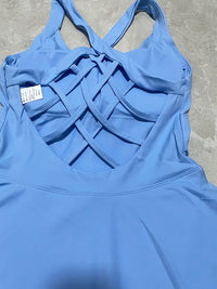 Women Tennis Dress One-Pieces Slim Fit Soft Sports Sets Golf Badminton Skorts Back Cross Tracksuits With Chest Pads Yoga Suits - Buy online at  Vibe In Cart.