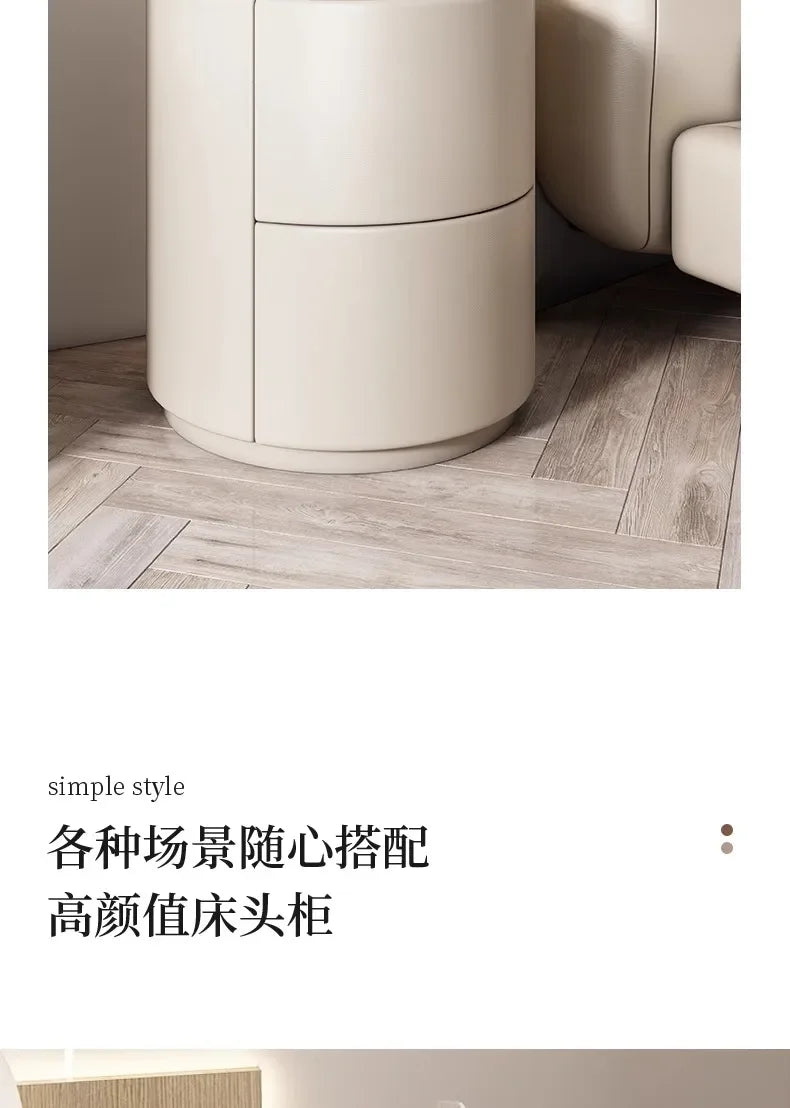 Home Living Room Sofa Side Cabinet, Creative Round Solid Wood Bedside Table, New Simple Modern Small Bedroom Storage Cabinet - Buy online at  Vibe In Cart.