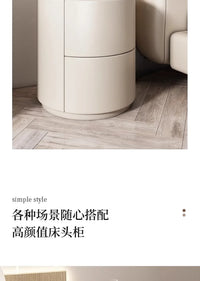 Home Living Room Sofa Side Cabinet, Creative Round Solid Wood Bedside Table, New Simple Modern Small Bedroom Storage Cabinet - Buy online at  Vibe In Cart.