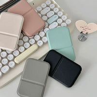 Desktop Makeup Mirror Solid Color PU Leather Simple Portable Handheld Makeup Mirror Foldable Student Compact Cute Pocket Mirror - Buy online at  Vibe In Cart.