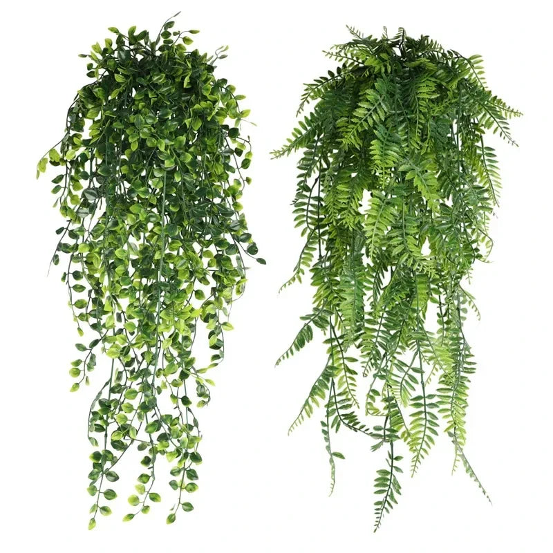 80cm Persian fern Leaves Vines Home Room Decor Hanging Artificial Plant Plastic Leaf Grass Wedding Party Wall Balcony Decoration - Buy online at  Vibe In Cart.
