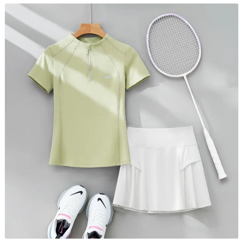 DRUR 2pcs Tennis Skirt Set Women Summer Sports Suit 2 Piece Fitness Top Skort Sets Ladies Golf Wear Set Sportswear Outfits 2025 - Buy online at  Vibe In Cart.