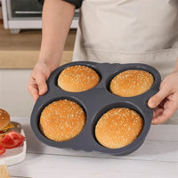 Hamburger Baking Mold Silicone mould Food Grade Bread Bun Baked Plate Non-Stick cake Pan Home Kitchen Bakeware BPA Free - Buy online at  Vibe In Cart.