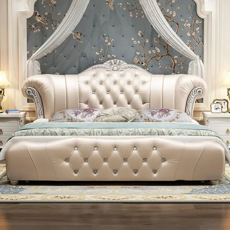 Wood Modern Bed Luxury Leather Classic Wedding Bed European Confortable Safe Camas De Matrimonio Dormitorio Bedroom Furniture - Buy online at  Vibe In Cart.