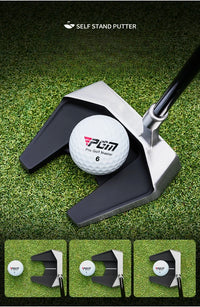 Left Handed Men's Standing Golf Putter with Ball Pickup, Silver Black