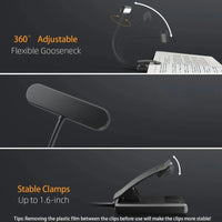 LED Book Light Reading Light Eye Caring Clip-on USB Rechargeable Dimmable Light Lamp Adjustable Flexible Night Reading Lamp - Buy online at  Vibe In Cart.