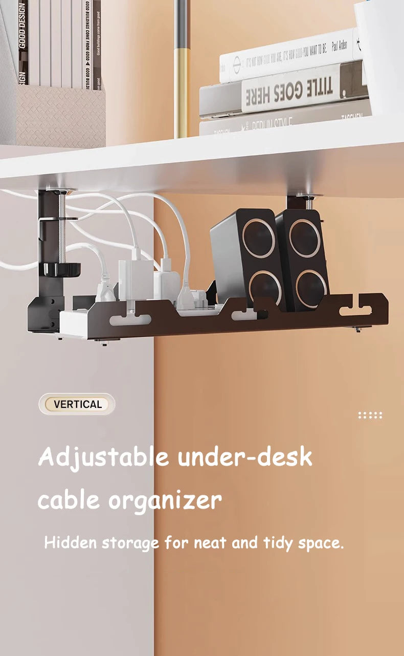 Telescopic Under Desk Metal Cable Management Tray for Home Office