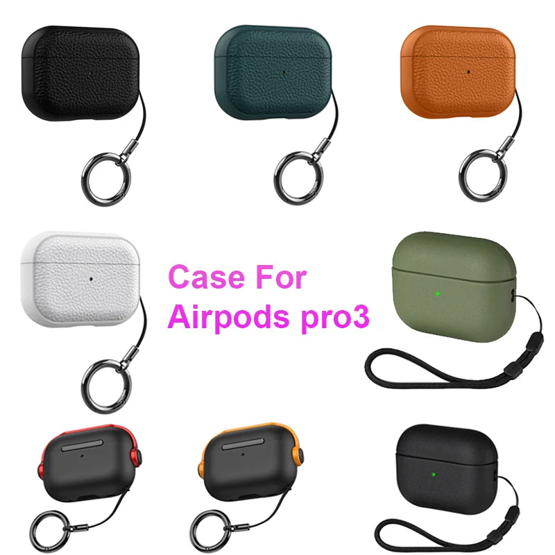 Leather Texture Protective Case for Wireless Earphones in TPU and Plastic