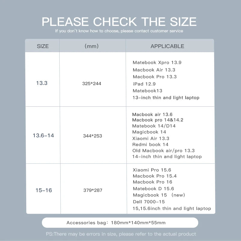 Laptop And Tablet Sleeve Case In Pu Material For 13 To 16 Inch Sizes