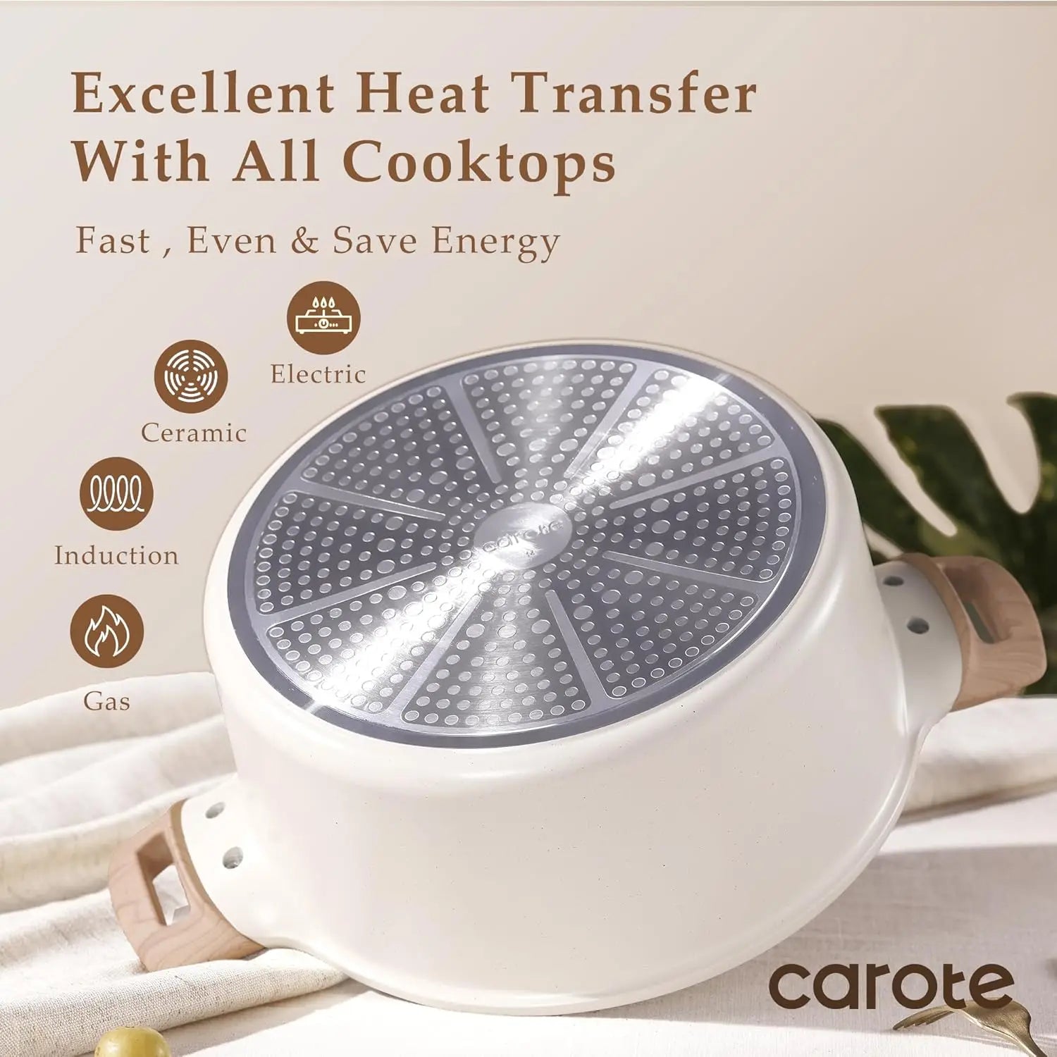 6 Quart Nonstick Stock Pot with Lid, Granite Coating Soup Casserole Cookware, Easy Clean & Quick Heat - Buy online at  Vibe In Cart.