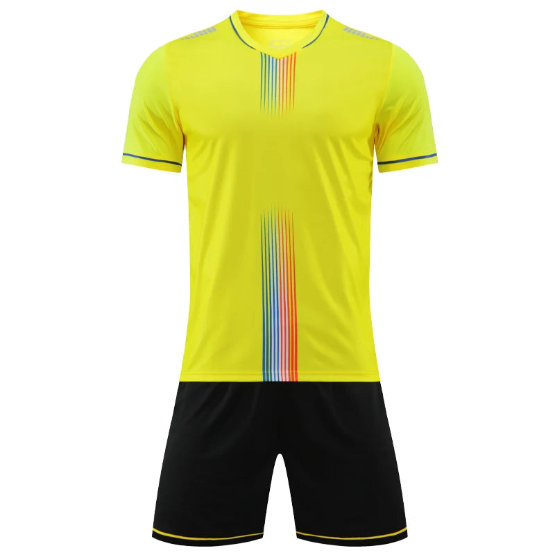 Men's Polyester Spandex Soccer Uniform Set with Jersey and Shorts