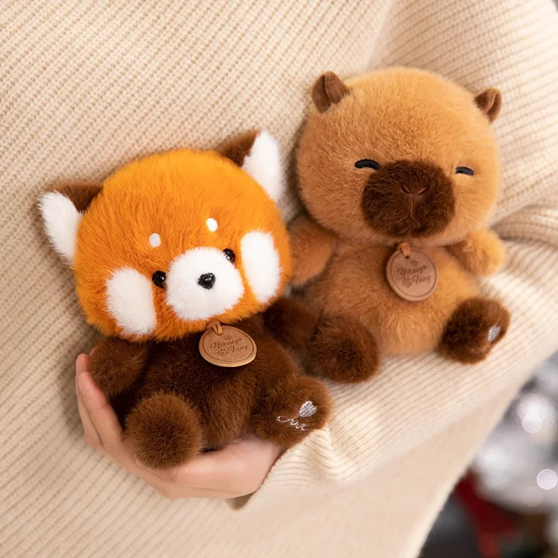 Cute Sitting Animals Red Panda Fox Sloth Cat Soft Plush Dolls Stuffed Capybara Pig Plushie Baby Toys Gifts For Children