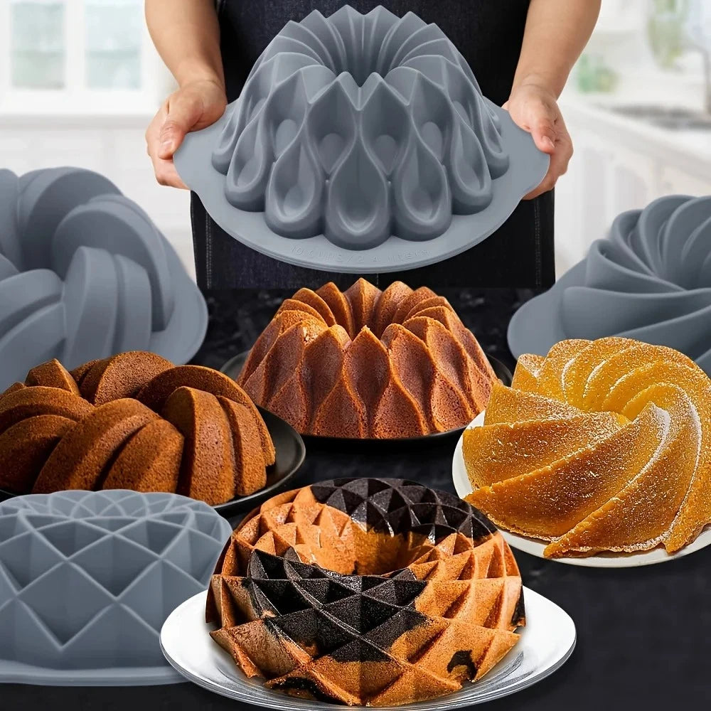 Silicone Bakeware Set Versatile Cake Molds Non-Stick Flower & Assorted Shapes Baking Pans Muffins Chocolates Moulds - Buy online at  Vibe In Cart.