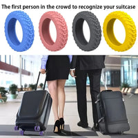 8-Piece Rubber Luggage Wheel Protectors with Noise Reduction
