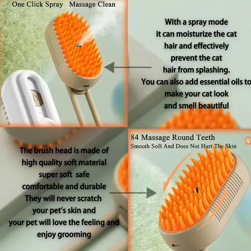 Pet Spray Hair Comb Pet Hair Remover Cleaning Brush Cats Grooming Dog Accessories Tools Dematting Water Mist Humidifier Comb - Buy online at  Vibe In Cart.