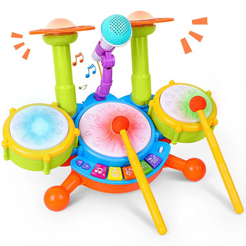 Kids Drum Set Toddlers 1-3 Musical Baby Educational Instruments Toys for Toddlers Girl Microphone Learning Activities Gifts - Buy online at  Vibe In Cart.