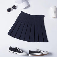 Pleated Skirt For Women 2023 Summer Grey Plaid  A-Line High Waist Mini Faldas Korean Style College Style Girl Black Short Skirts - Buy online at  Vibe In Cart.