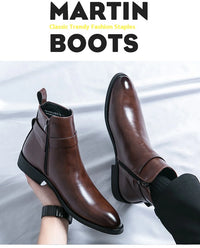 New waterproof British riding boots men's fashionable ankle boots casual and versatile high-top leather shoes men's trend - Buy online at  Vibe In Cart.